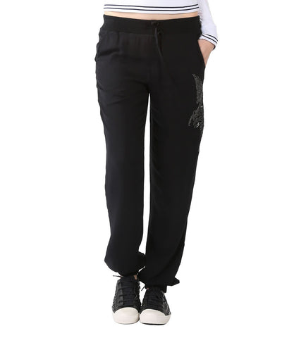 Faith Black Pants With Elasticated  Bottom