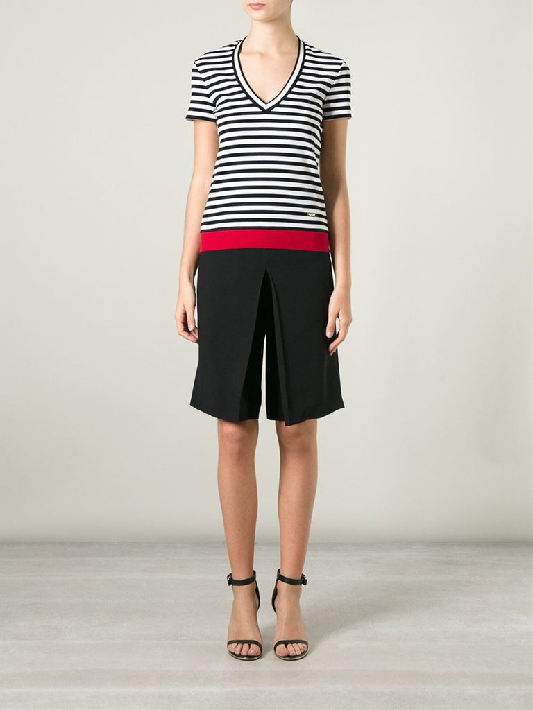 Striped T-shirt with Red Detailing