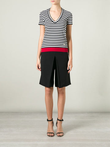 Striped T-shirt with Red Detailing