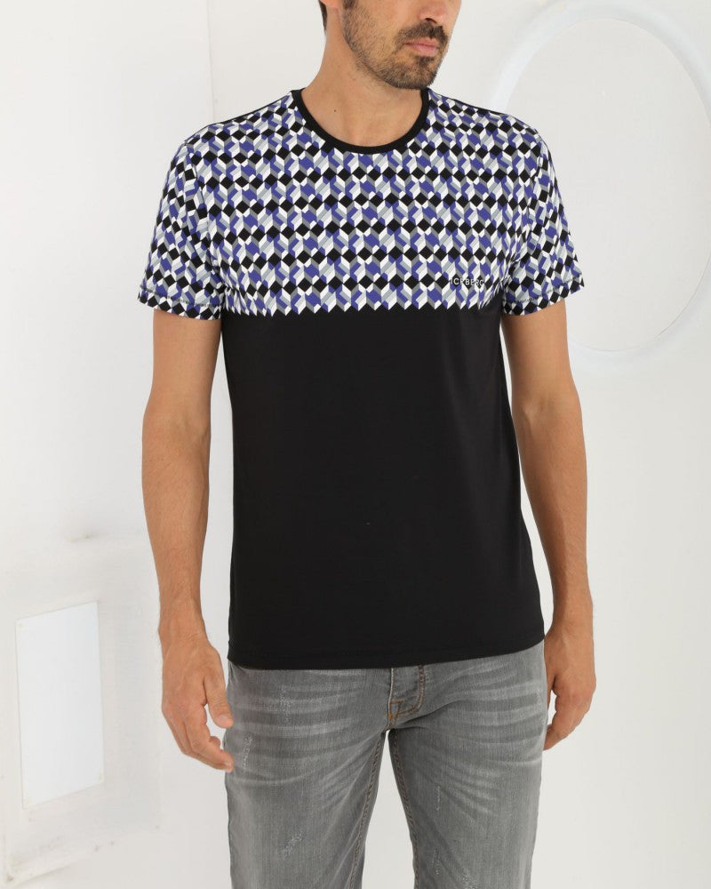 Geometric Shoulder Print T-shirt