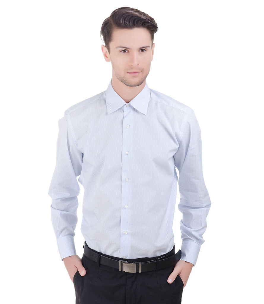 Nina Ricci White & Blue Thin Stripe Shirt