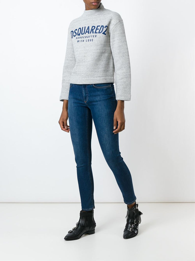 Grey cropped Logo Sweatshirt