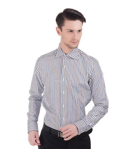 ALEA BROWN & BLUE STRIPE SHIRT
