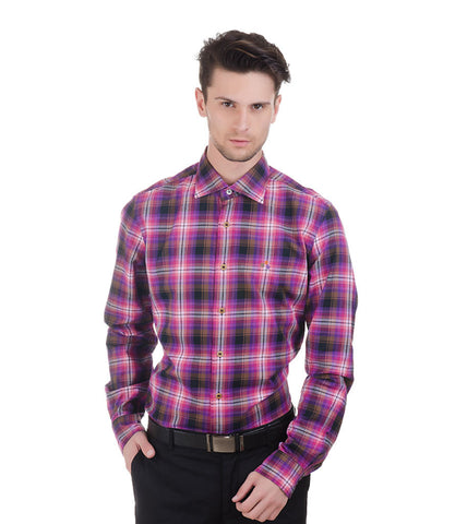 ALEA PINK ,PURPLE & BLACK CHECK SHIRT