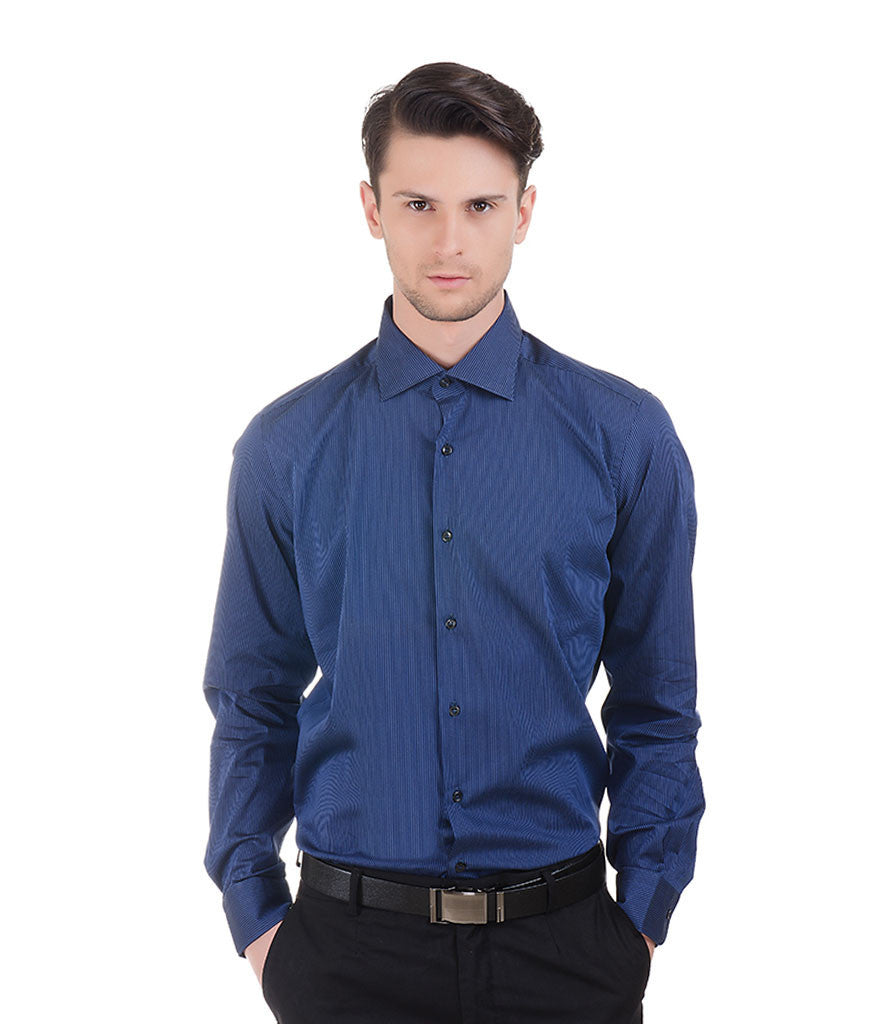 ALEA DARK BLUE STRIPE SHIRT