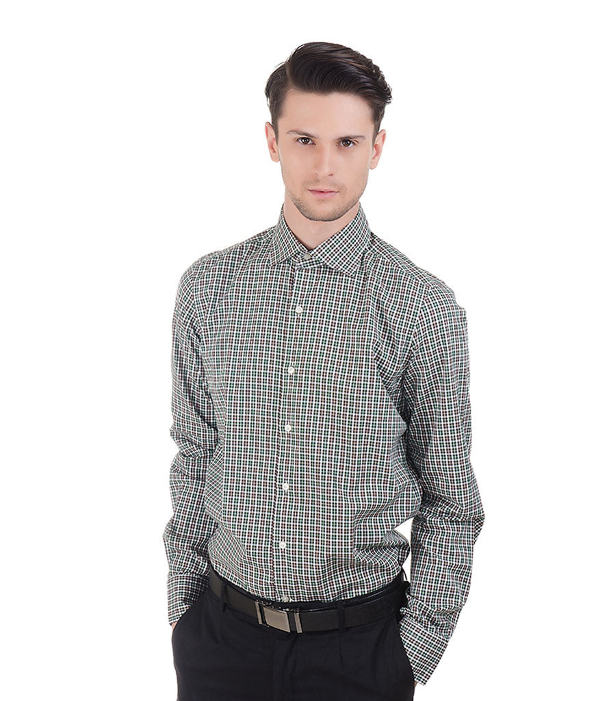 ALEA GREEN & BROWN CHECK SHIRT