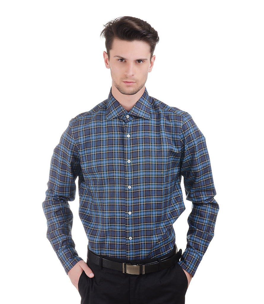 ALEA BLUE BIG CHECK SHIRT