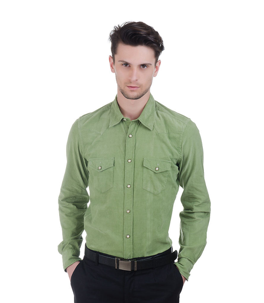 ALEA GREEN CORD SHIRT