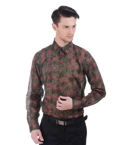 Christian Lacroix Og Green Shirt With Lacroix Print Allover