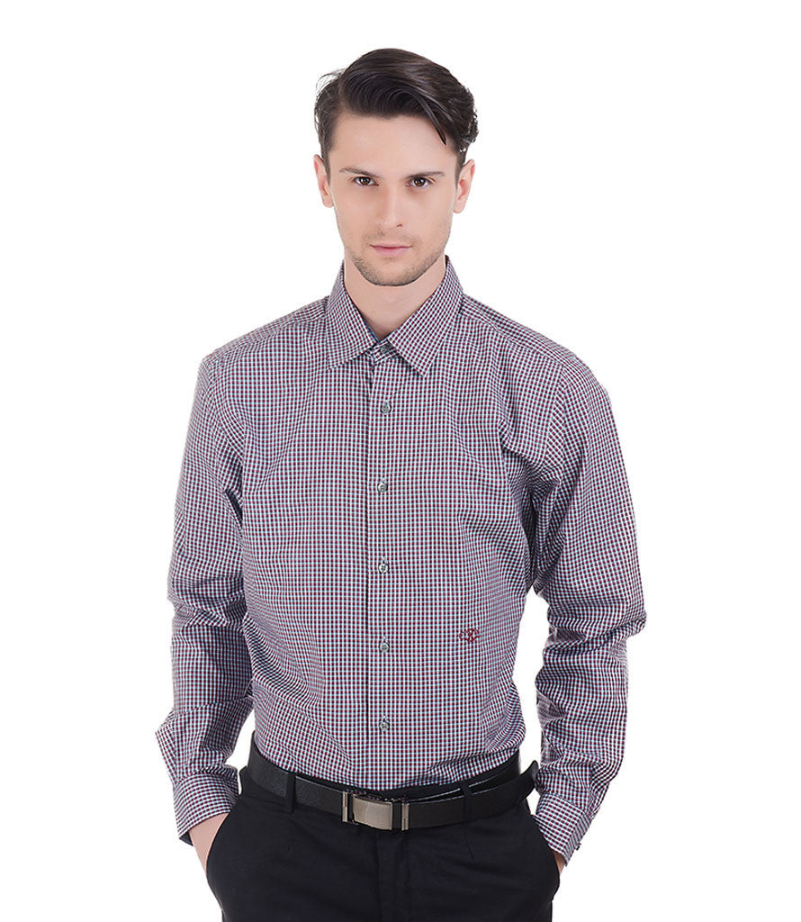 Christian Lacroix Maroon & Blue Check Shirt