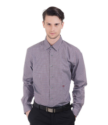Christian Lacroix Maroon & Blue Check Shirt