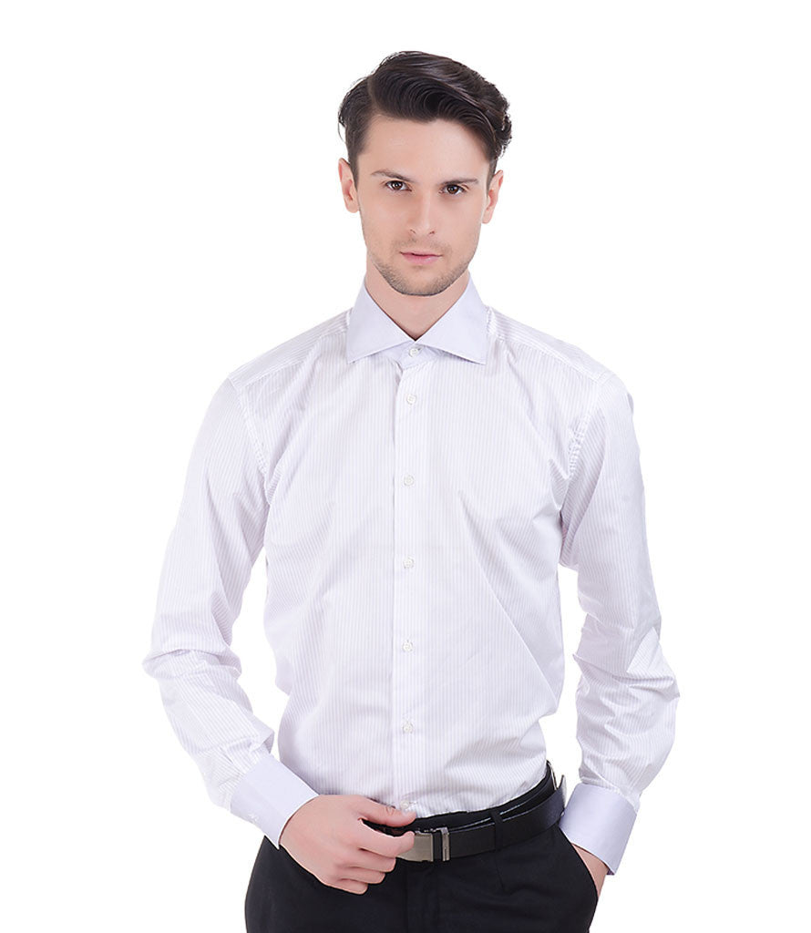 Nina Ricci Lilac Stripe Shirt With Contrast Lilac Collar