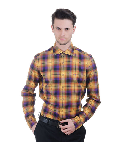 ALEA PURPLE & YELLOW CHECK SHIRT