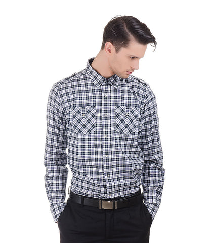 Lagerfeld Black & White Check Shirt With Two Front Pockets