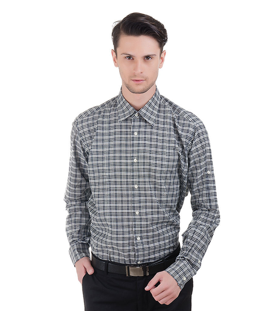 Lagerfeld Black Grey Beige Check Shirt