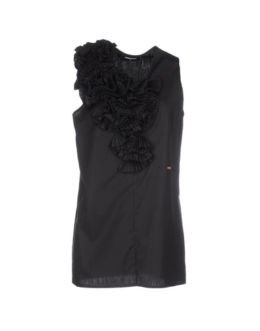 Black Ruffled Top