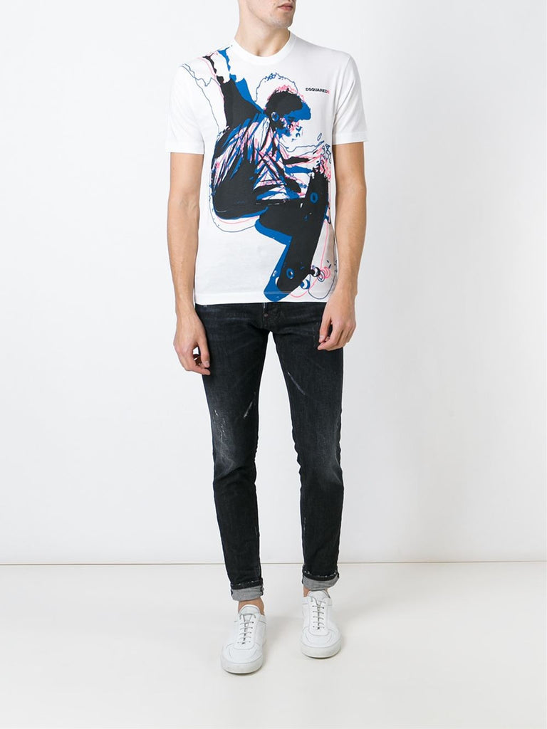 Skateboarder print T-shirt