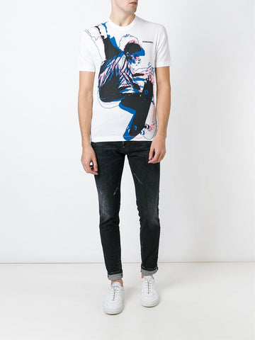Skateboarder print T-shirt