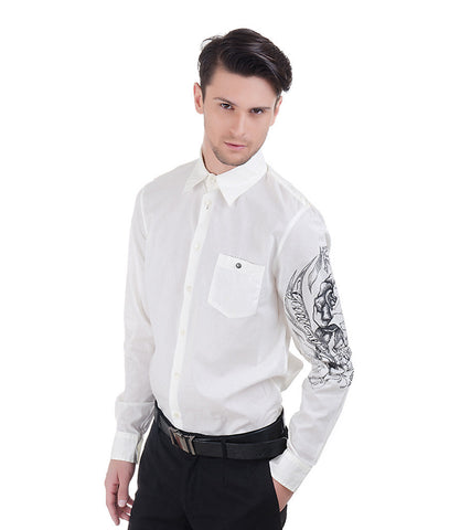 Richmond Offwhite Shirt With Print On The Sleeve