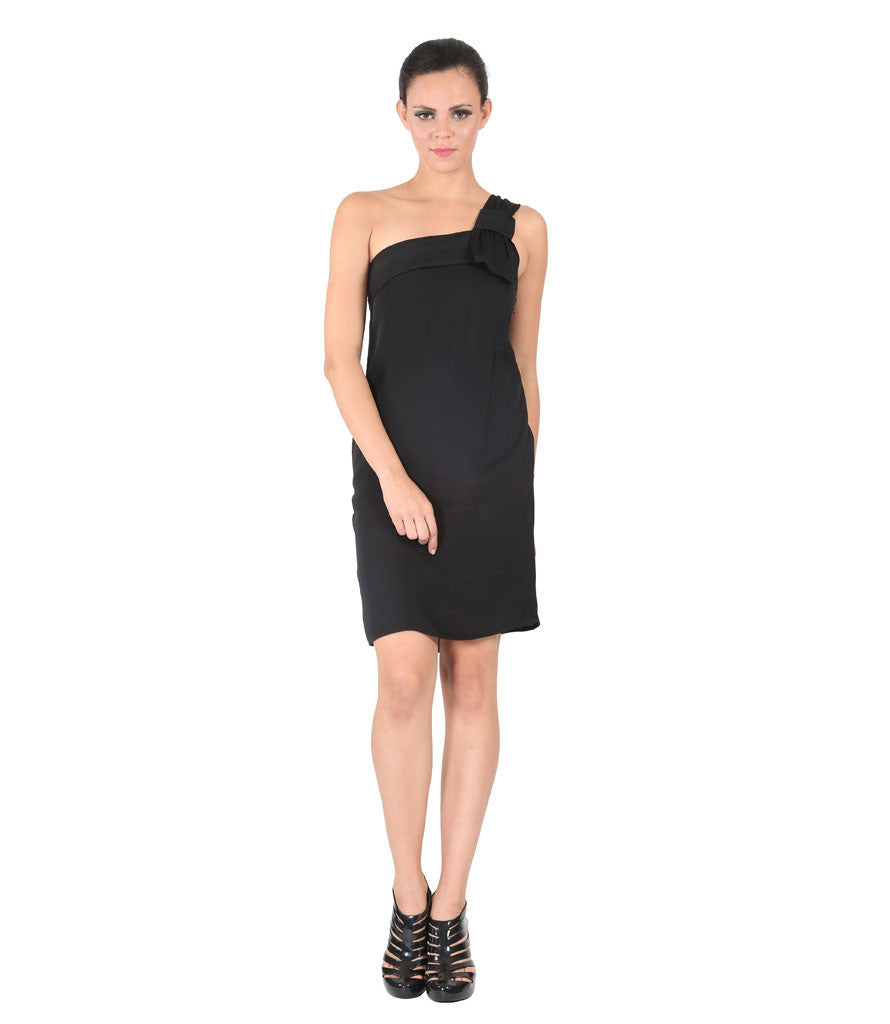 Farhi Black One Shoulder Dress