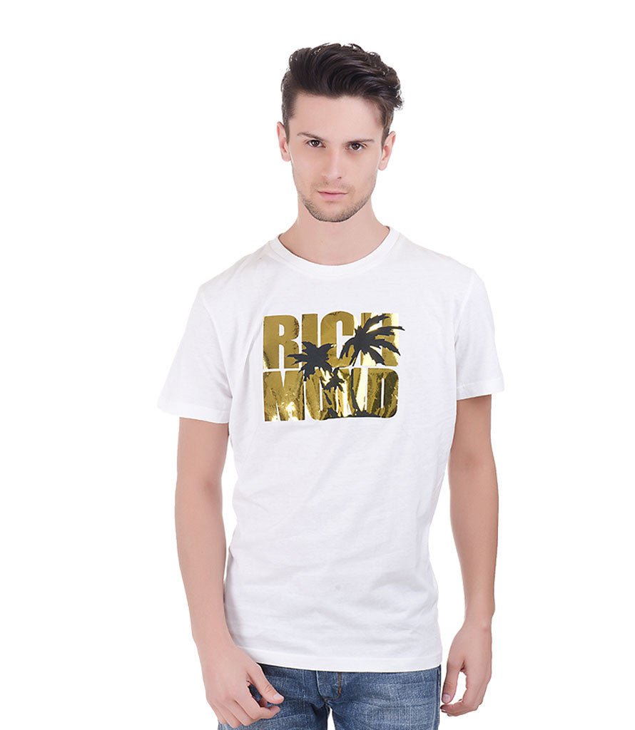 Richmond White T-Shirt With Golden Print