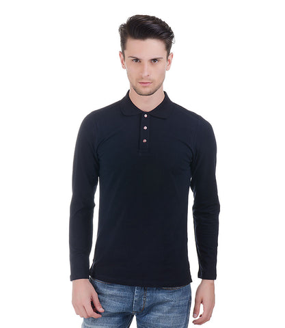 Lagerfeld Navy Polo T-Shirt With Red Buttons
