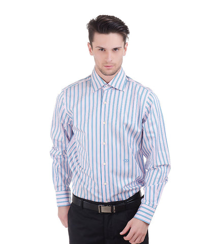 CHRISTIAN LACROIX PINK & BLUE STRIPE SHIRT
