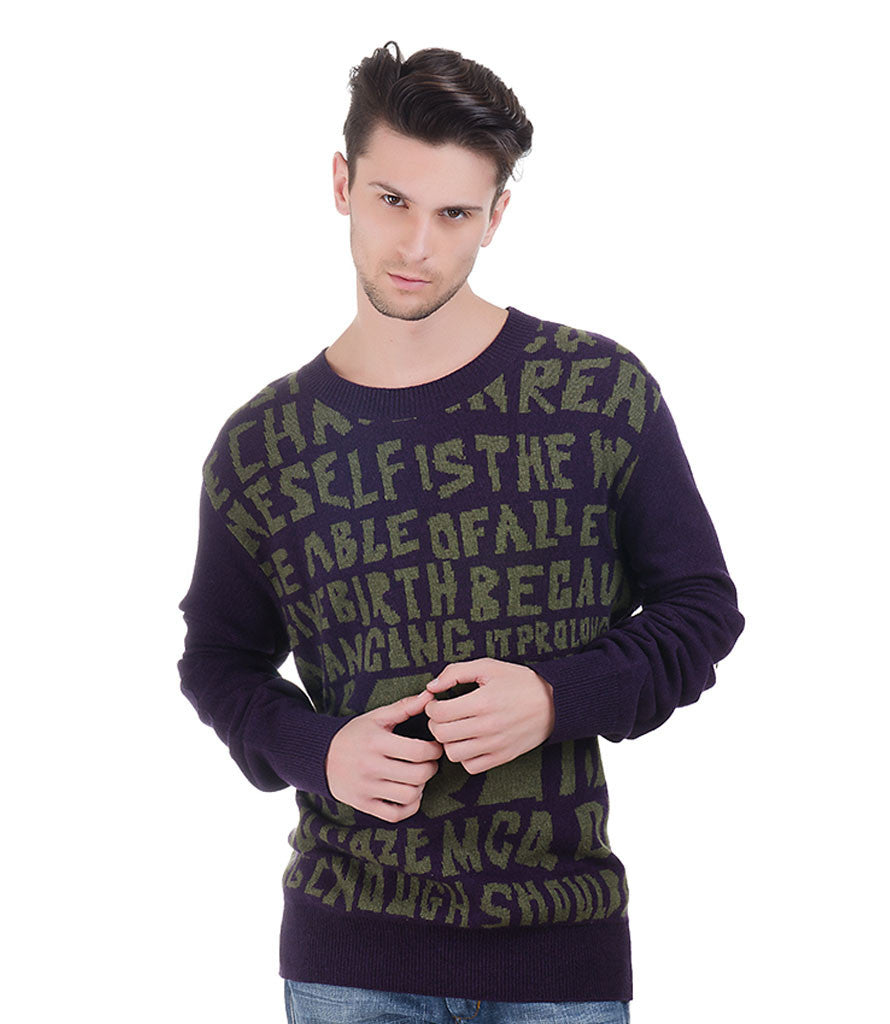 Alexander Mcqueen Purple Pullover With Green Written