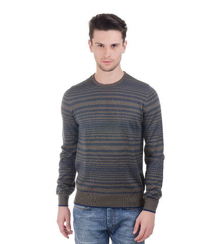 Red Valentino Grey Blue Stripe Pullover