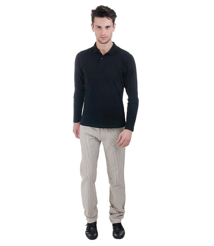 Lagerfeld Beige Brown Stripe Trouser