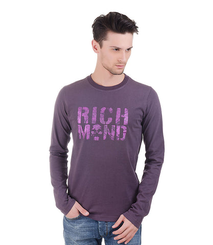 Richmond Plum T-Shirt With Pink Metallic Print