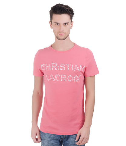 CHRISTIAN LACROIX PEACH ROUND NECK T-SHIRT