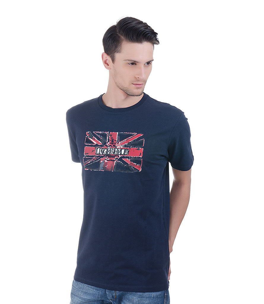 Lagerfeld Navy T-shirt With Flag Print Infront