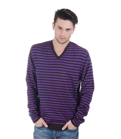 Pierre Clarence Purple Stripe Pullover