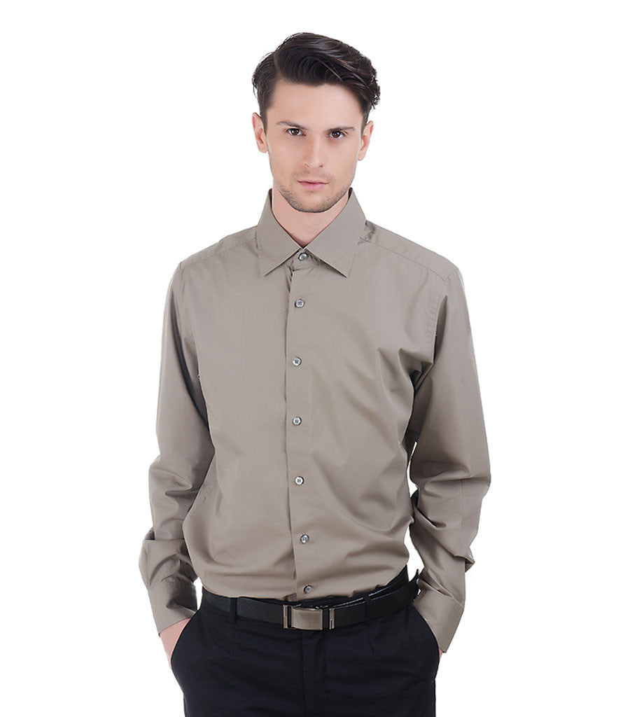 Christian Lacroix Plain Beige Shirt With Lacroix Map Print Inside Collar