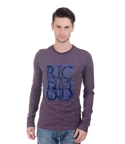 Richmond Plum T-Shirt With Velvet Print