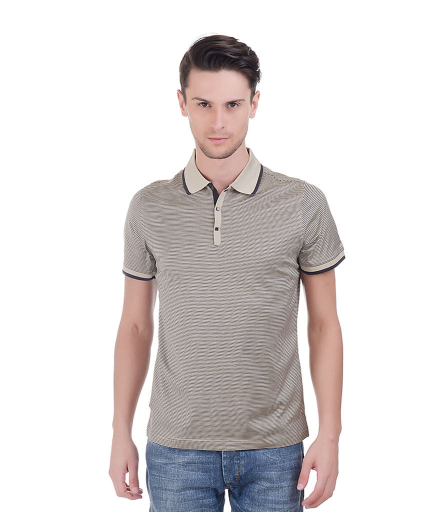 Lagerfeld Beige & Black Stripe T-Shirt