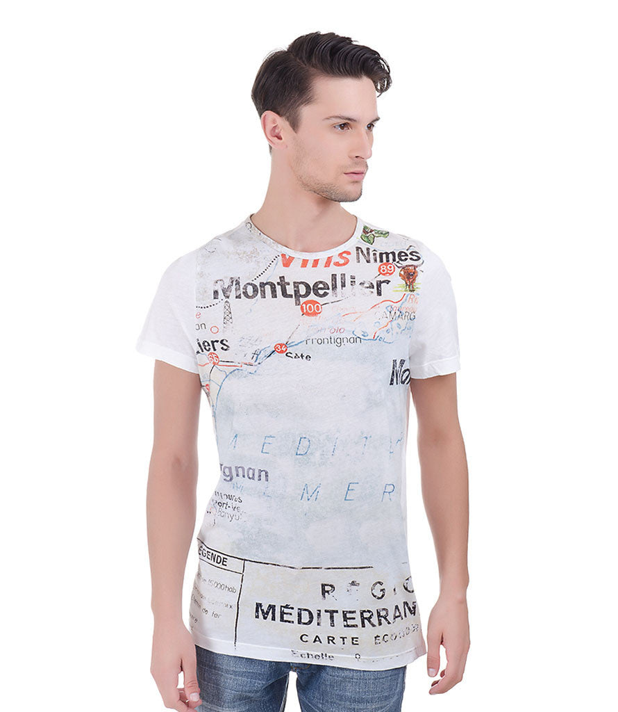 CHRISTIAN LACROIX WHITE ROUND NECK PRINTED T-SHIRT
