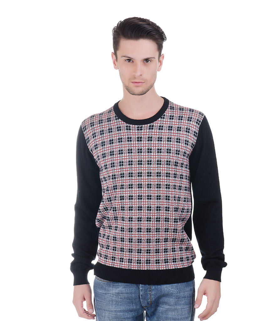 Lagerfeld Red & Black Check Pullover