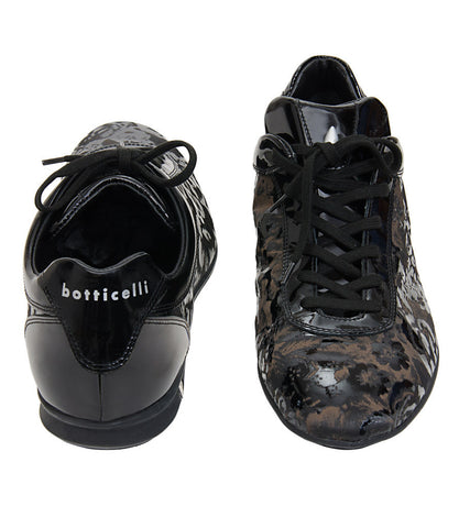 Roberto Botticelli Black-Brown Self Design Shoes
