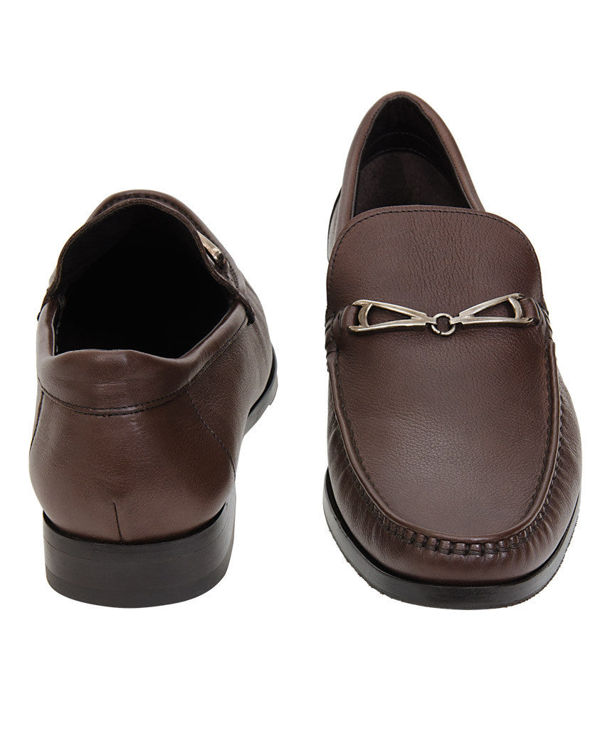 Bruno Magli Brown Leather Slip-Ons
