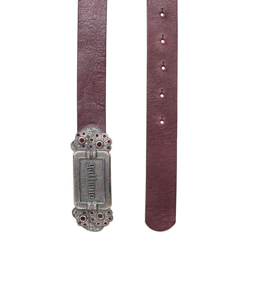 Galliano Brown Belt With Ornate Buckle