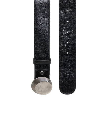 Francesco Biasia Black Round Logo Belt