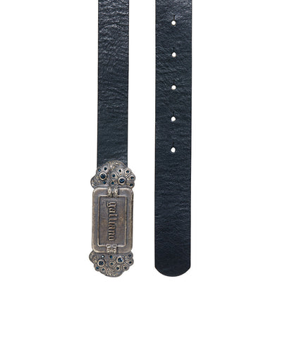 Galliano Black Ornate Buckle Belt