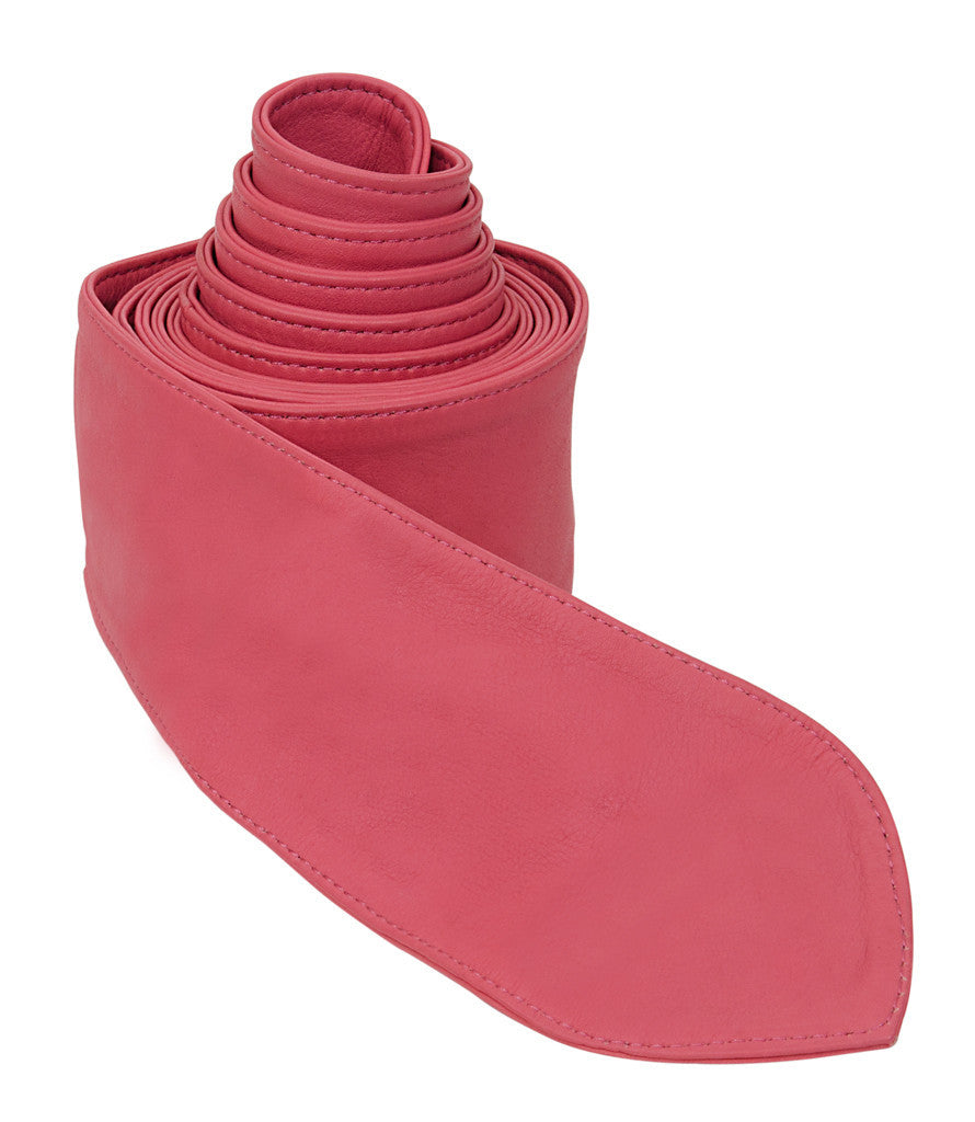 Nicole Farhi Pink Leather Tulip Tie Belt