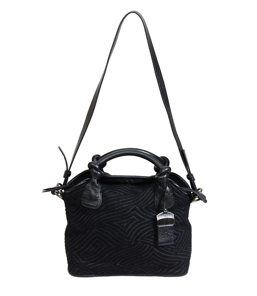 Francesco Biasia Black Fabric & Leather Bag