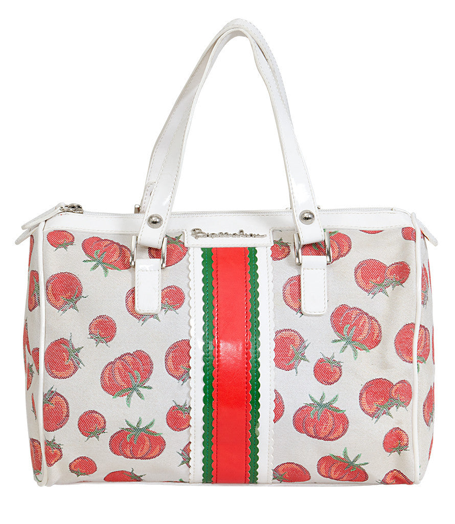 Braccialini White Jacquard Tomato Printed Bag