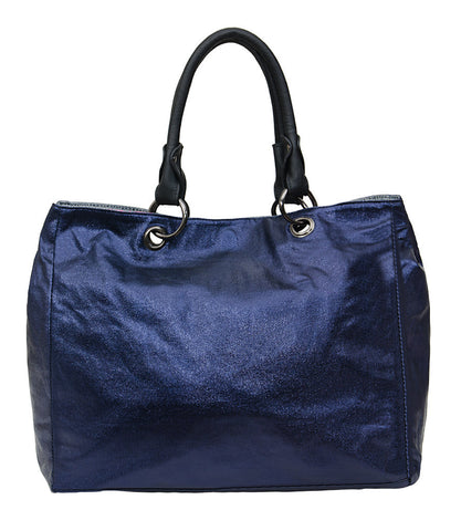 Custo Barcelona Glossy Blue Canvas Reversible Bag