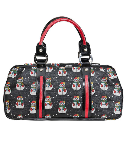 Braccialini Snowman Jacquard Printed Fabric Bag