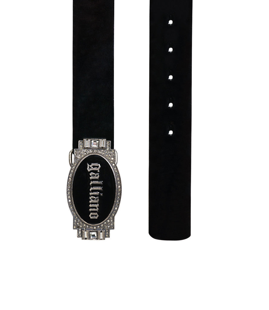 Galliano Black Belt With Black Buckle